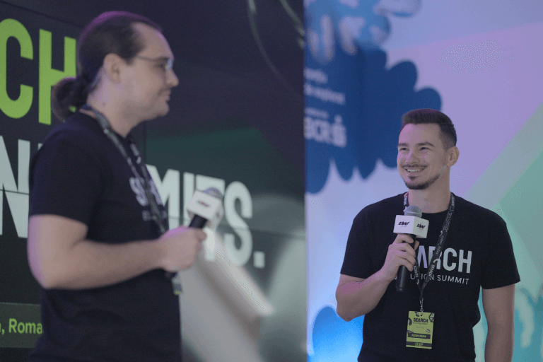 Patrik and Alex announcing the official start of the conference